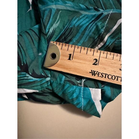 Boohoo Nasty Gal Romper Playsuit Green White 50s Style Palm Leaves Womens Sz L - Picture 15 of 15